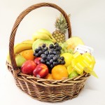 A colourful basket of fruit.